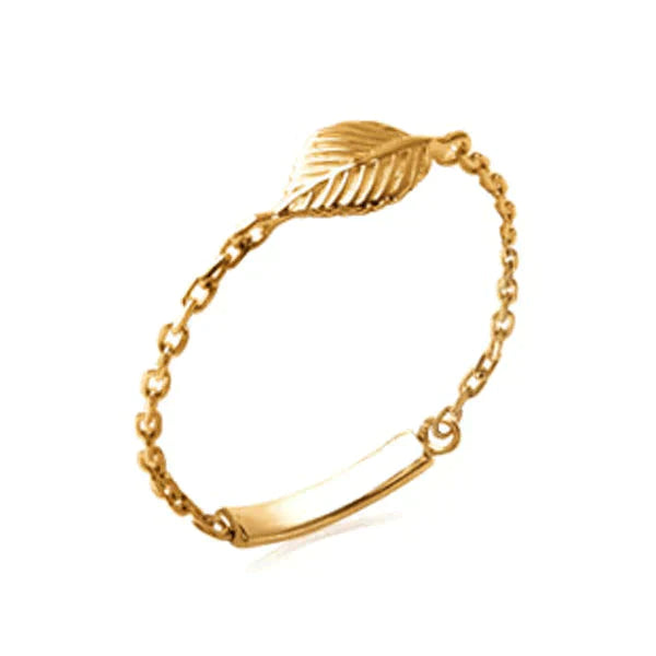 Bagues Dorjoy Bague Feuille Chaine