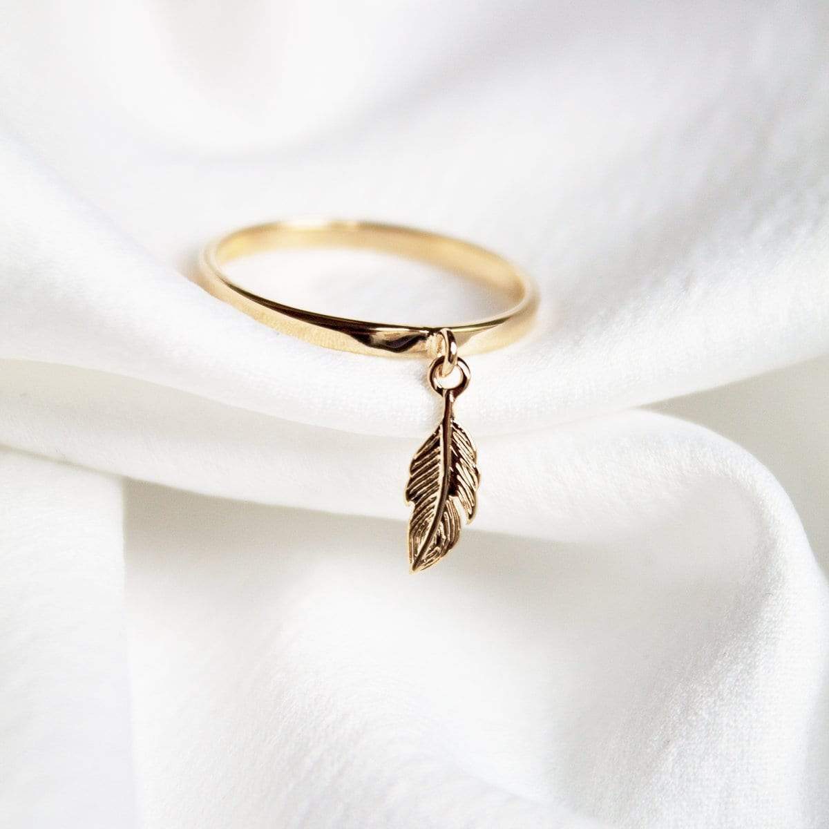 Bagues Dorjoy Bague Plume Pendante