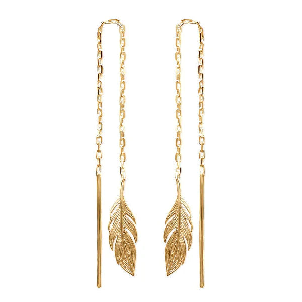 Boucles d'oreilles Dorjoy Boucles d'oreilles Plumes pendantes